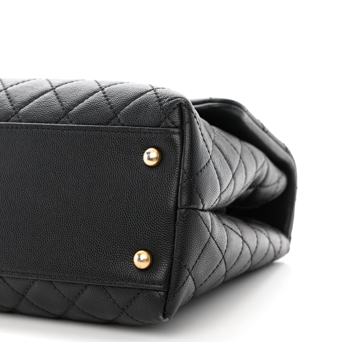 Caviar Quilted Medium Coco Handle Flap Black