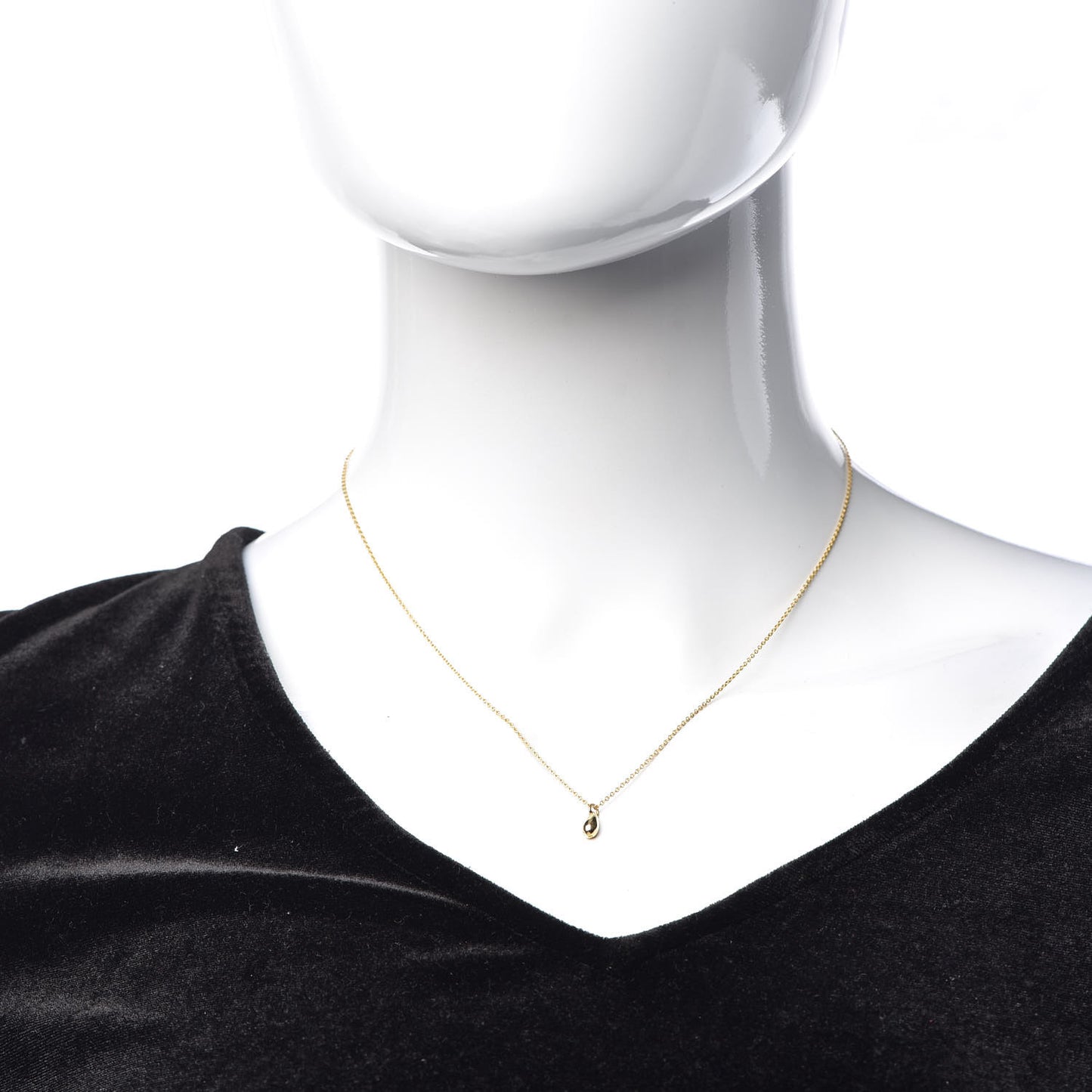 18K Yellow Gold 8mm Elsa Peretti Teardrop Pendant Necklace
