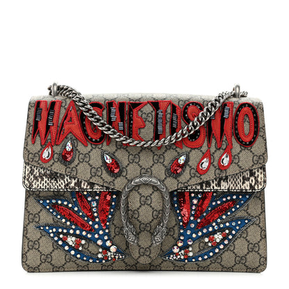 Gucci GG Supreme Monogram Snakeskin Crystal Magnetismo Embroidered Medium Dionysus Shoulder Bag 1 of 10