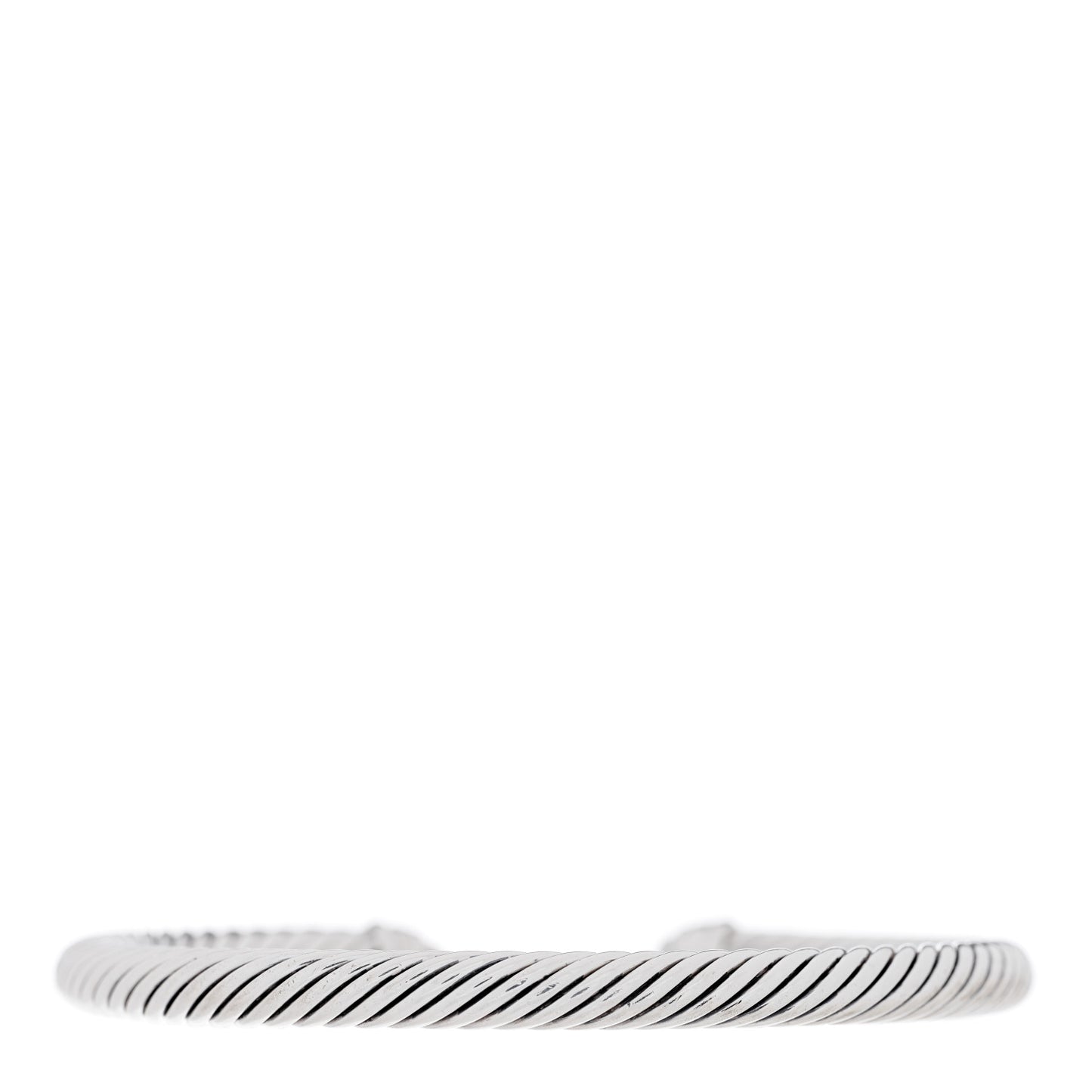 Sterling Silver Diamond White Agate 5mm Cable Classics Bracelet