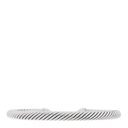 David Yurman Sterling Silver Diamond White Agate 5mm Cable Classics Bracelet 2 of 3