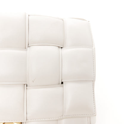 Bottega Veneta Lambskin Maxi Intreccio Padded Chain Cassette Crossbody Bag White 13 of 14