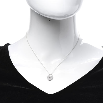 Tiffany Platinum Diamond Small Heart Lock Pendant Necklace 2 of 8