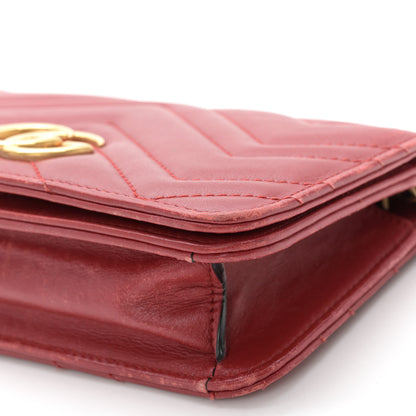 Gucci Calfskin Matelasse GG Marmont Mini Bag Hibiscus Red 9 of 13