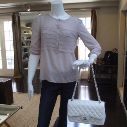 Chanel Caviar Jumbo Flap White 2 of 12
