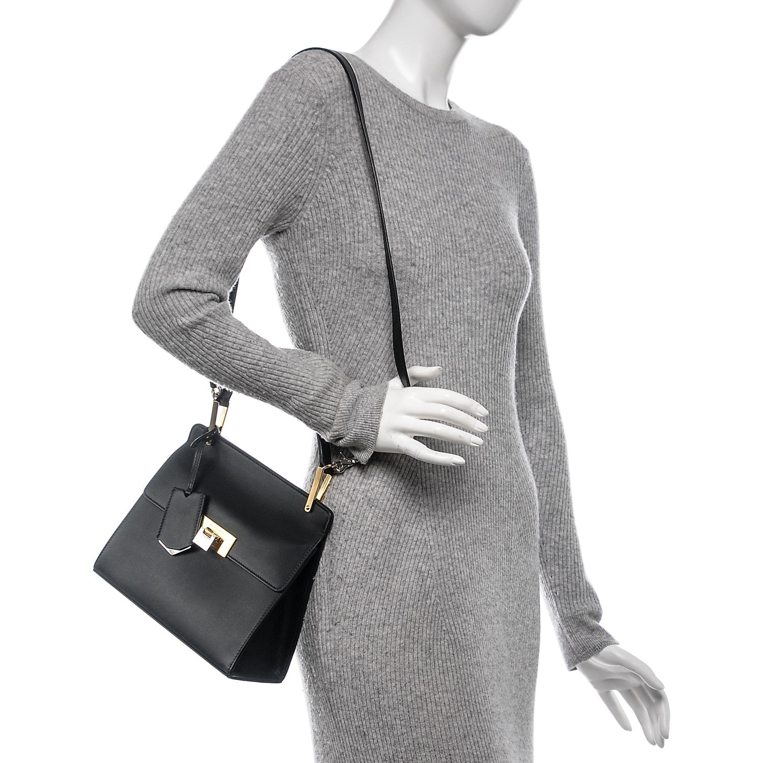 Balenciaga Smooth Calfskin Le Dix Cartable S Shoulder Bag Black 2 of 7
