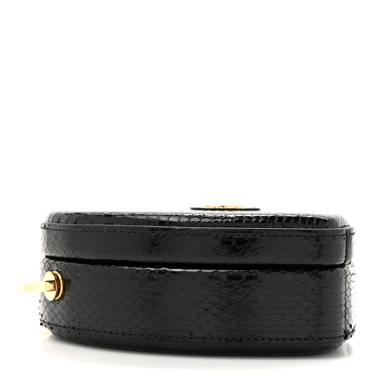 Snakeskin Broadway Mini Heart Top Handle Bag Black