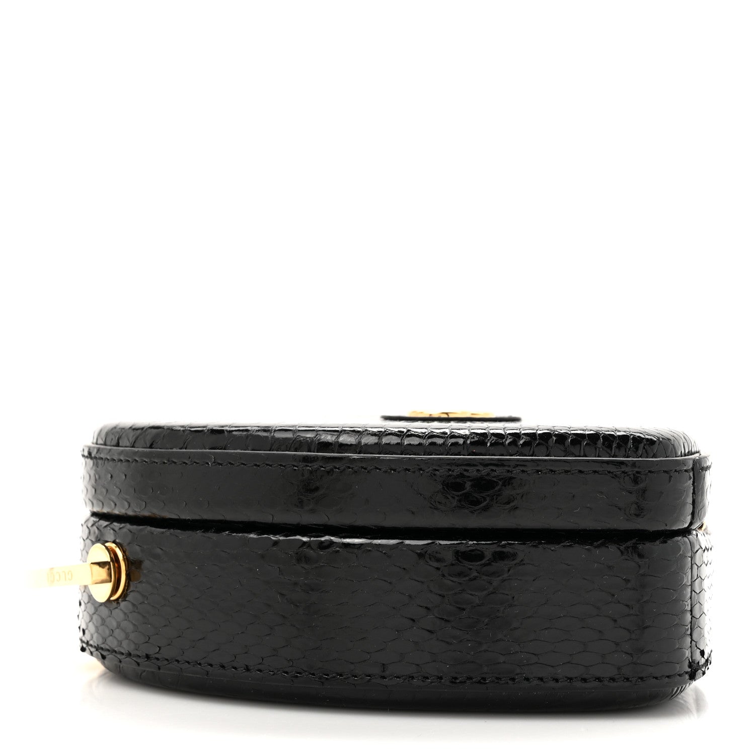Gucci Snakeskin Broadway Mini Heart Top Handle Bag Black 4 of 10