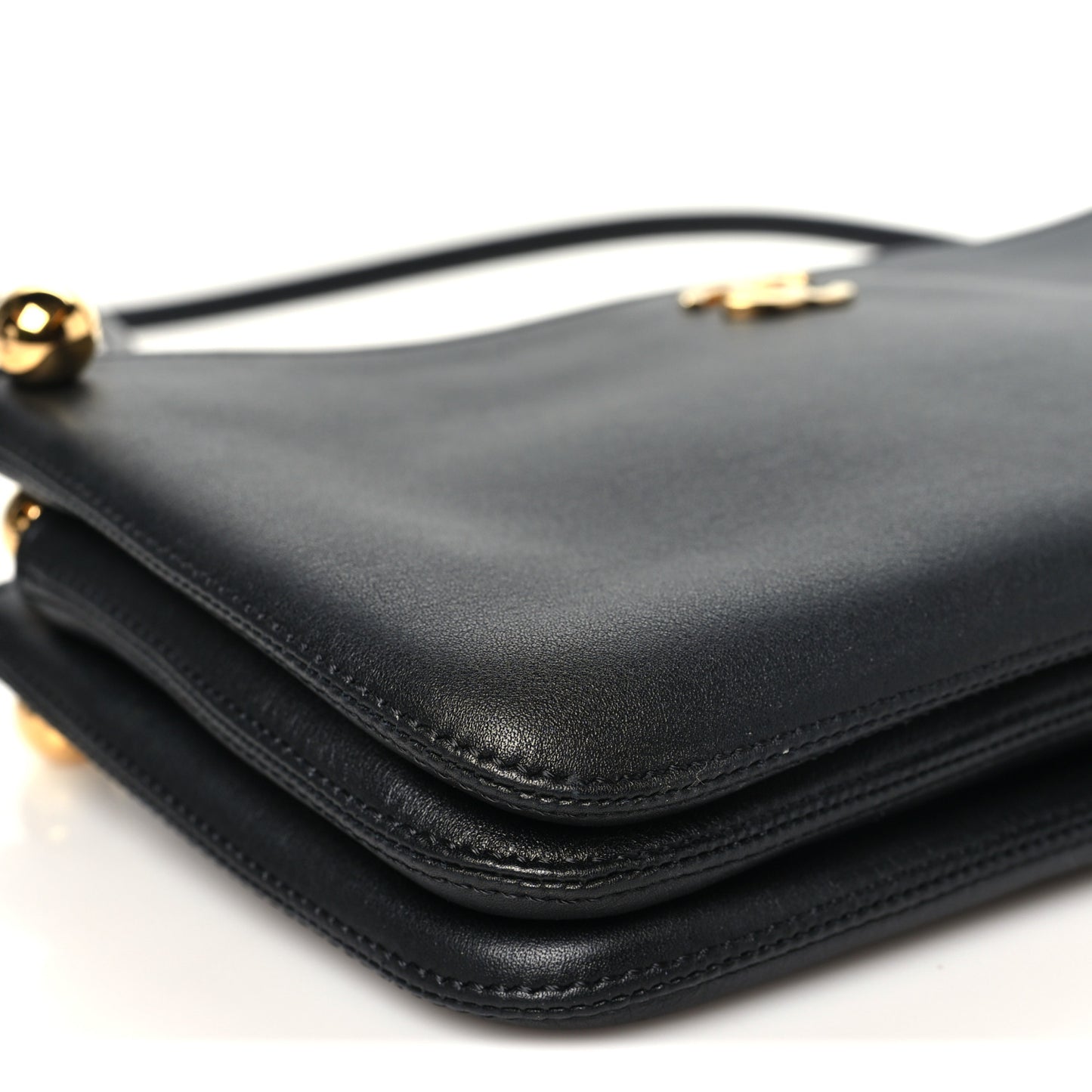 Calfskin Chick Studs Clutch Black