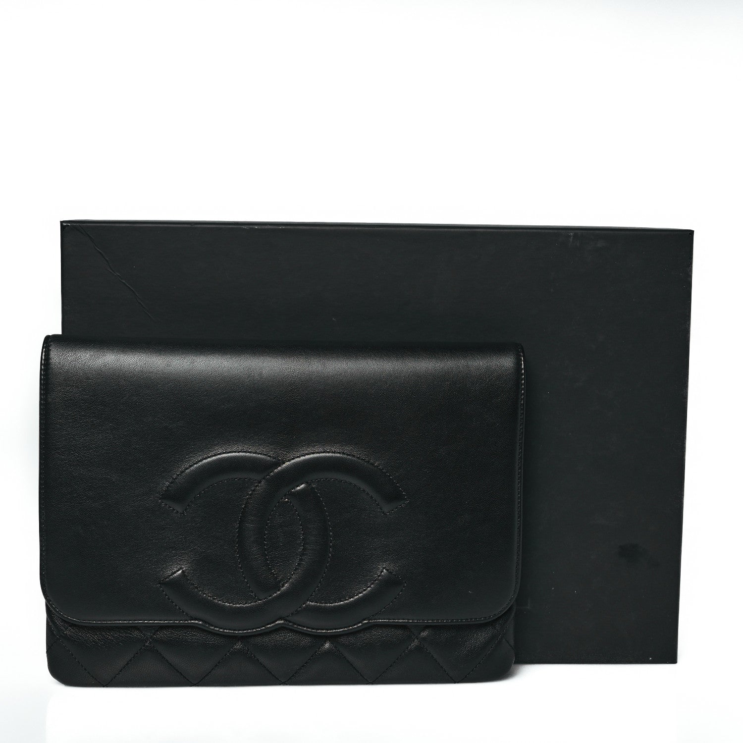 Chanel Goatskin Quilted Timeless CC Clutch Black 9 of 10