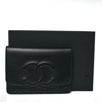 Chanel Goatskin Quilted Timeless CC Clutch Black 9 of 10