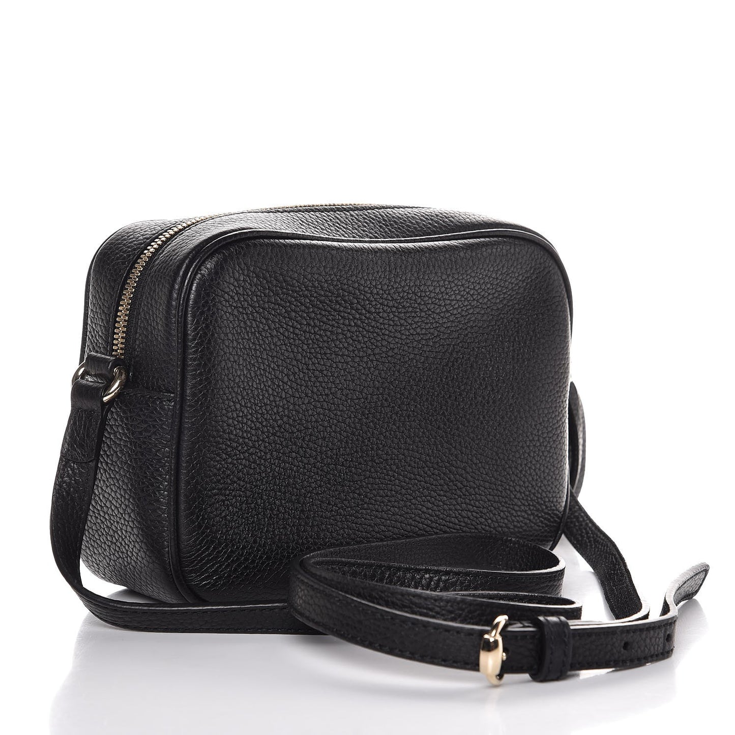 Pebbled Calfskin Small Soho Disco Bag Black