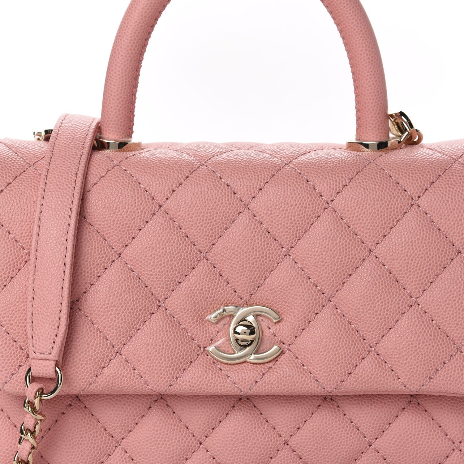 Chanel Caviar Quilted Mini Coco Handle Flap Pink 10 of 11