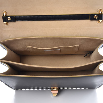 Fendi Vitello Liberty Scalloped Studded Kan I Shoulder Bag Black 6 of 10