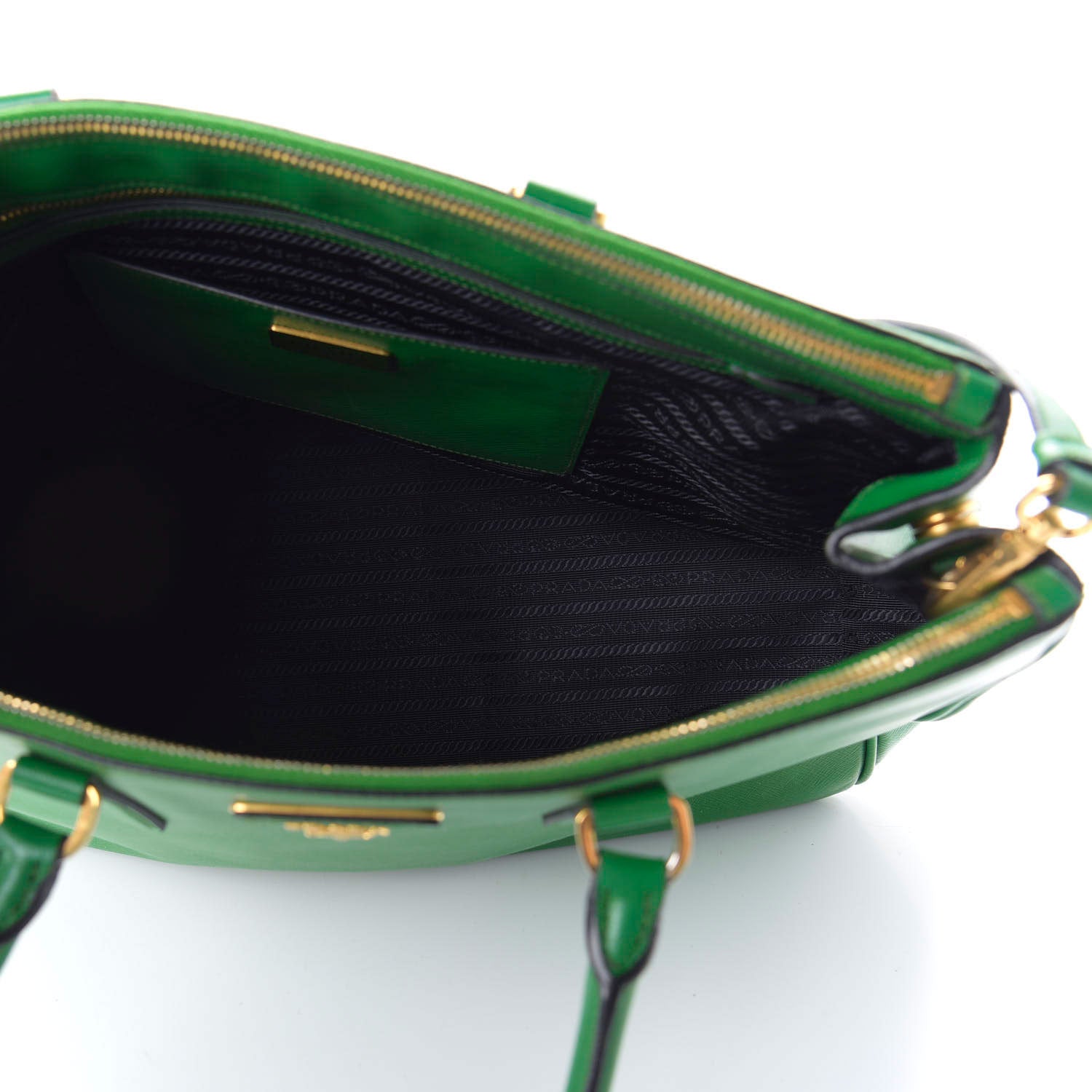 Prada Saffiano Large Galleria Double Zip Tote Verde 5 of 9