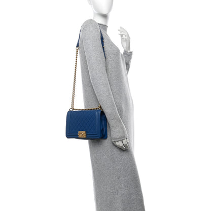 Chanel Lambskin Quilted Medium Boy Flap Blue 2 of 10