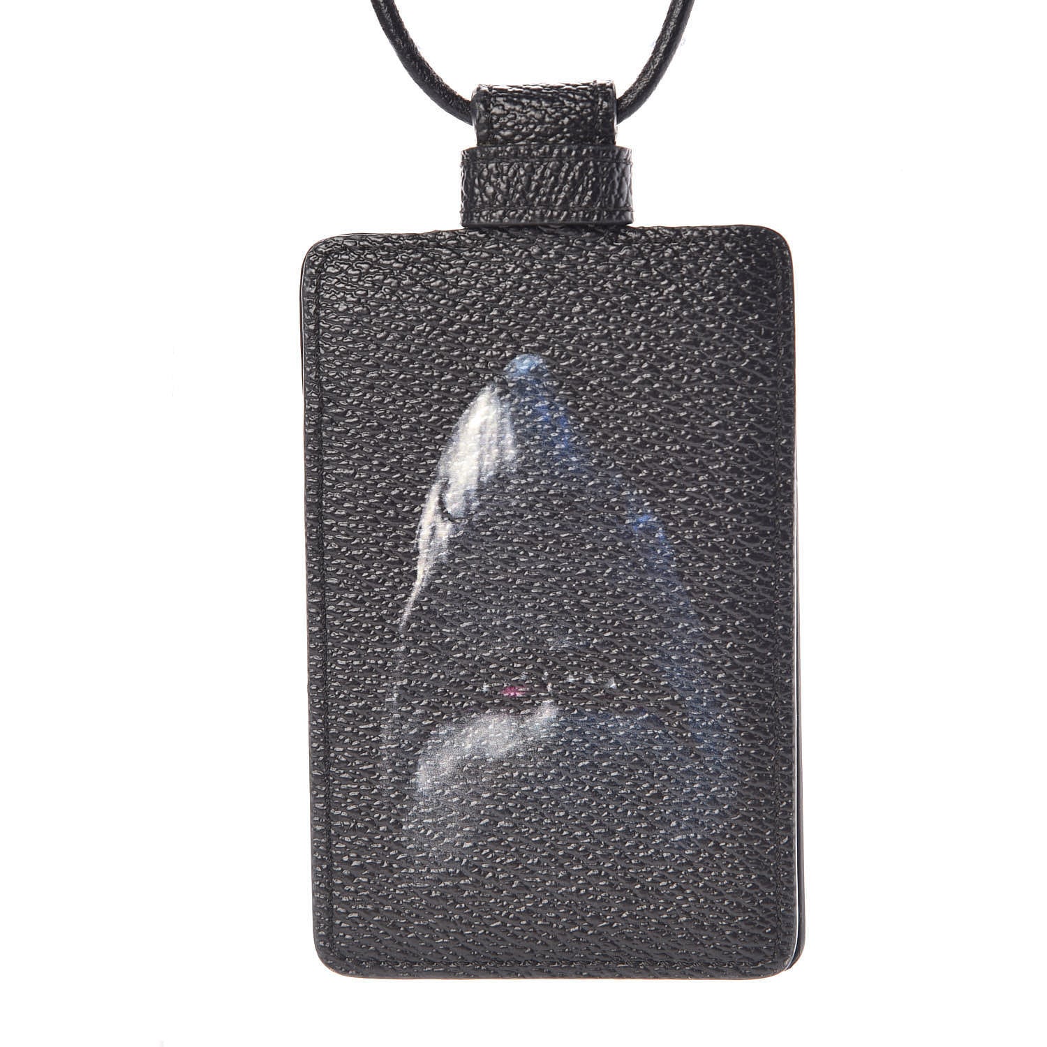 Givenchy Grained Calfskin Shark Print Neck Card Holder Black 4 of 7
