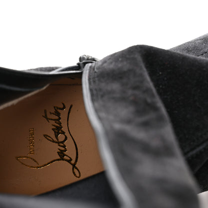 Christian Louboutin Veau Velours Spiked Study Stretch 85 Over The Knee Boots 35.5 Black 6 of 7