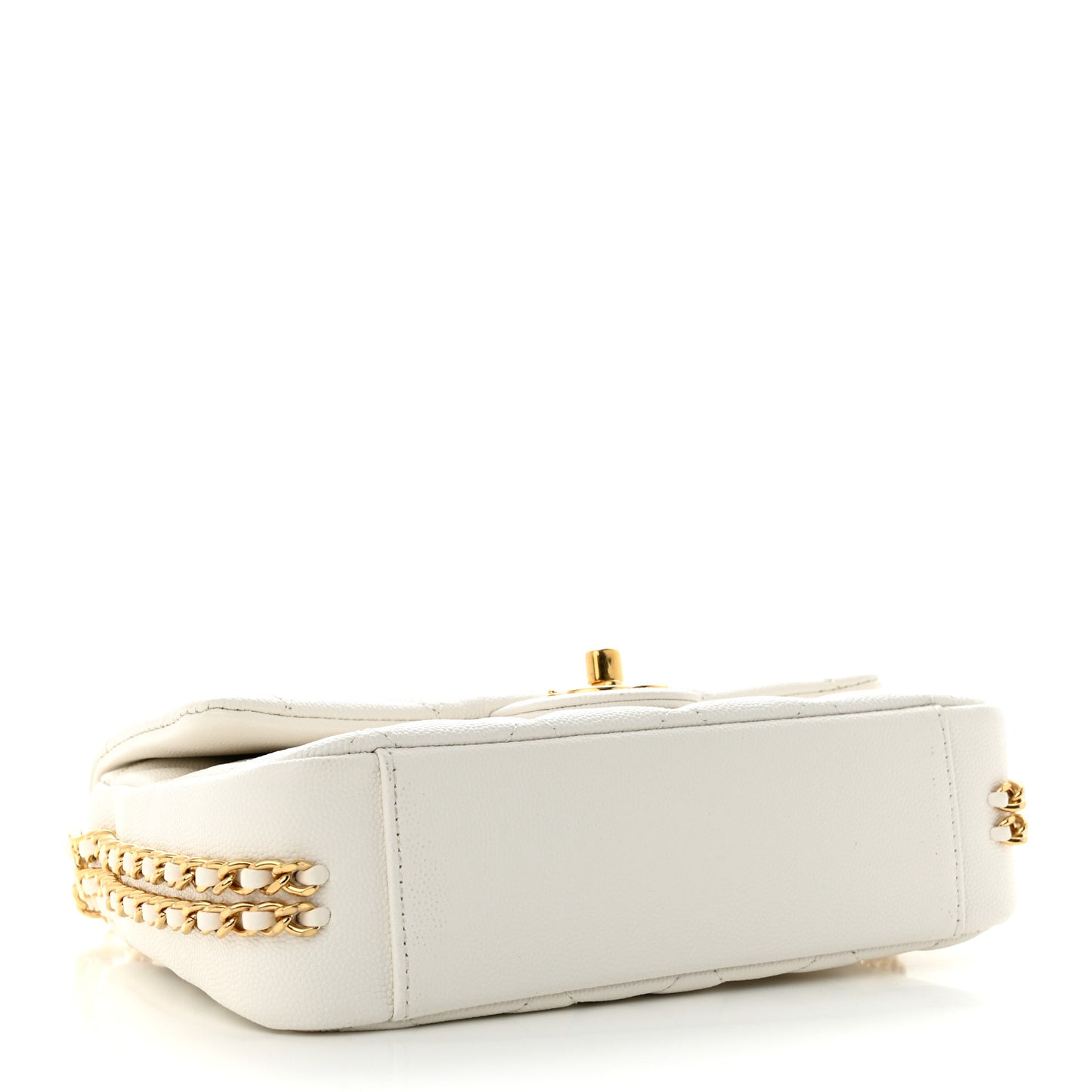Caviar Quilted Mini CC You Flap White