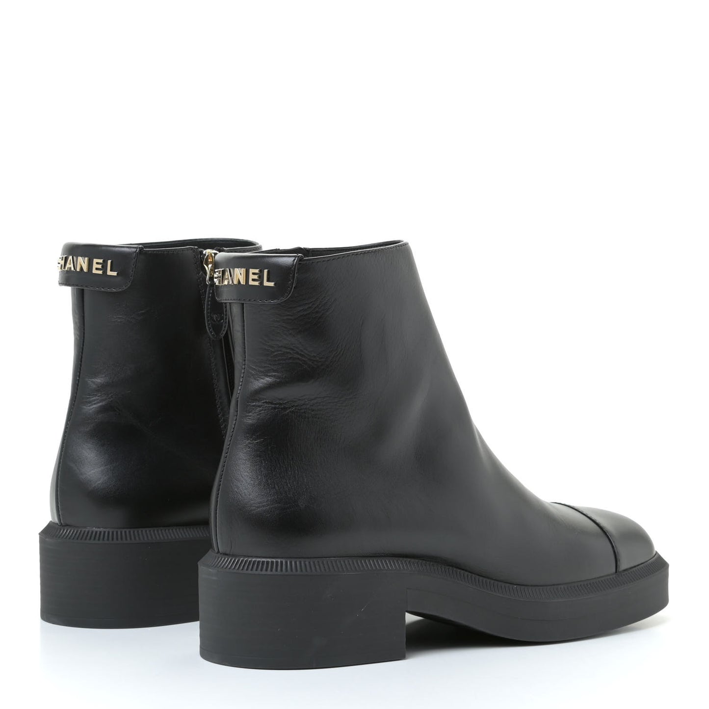 Calfskin Logo Boots 39.5 Black