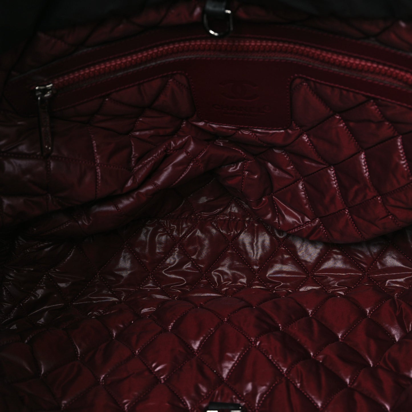 Nylon Quilted Small Coco Cocoon Tote Black