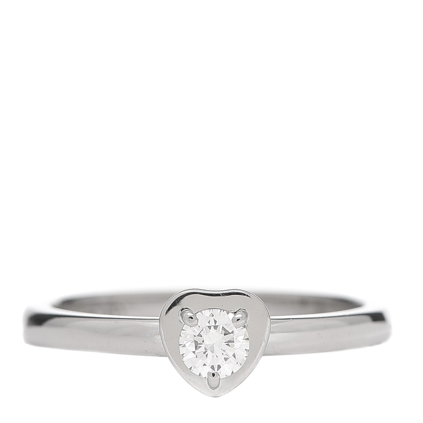 18K White Gold Diamond D'Amour Heart Ring 49 4.75