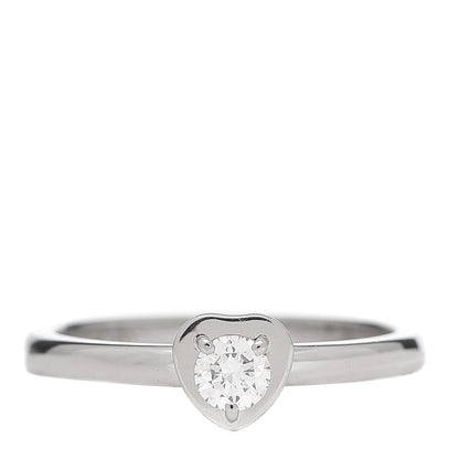 Cartier 18K White Gold Diamond D'Amour Heart Ring 49 4.75 1 of 5