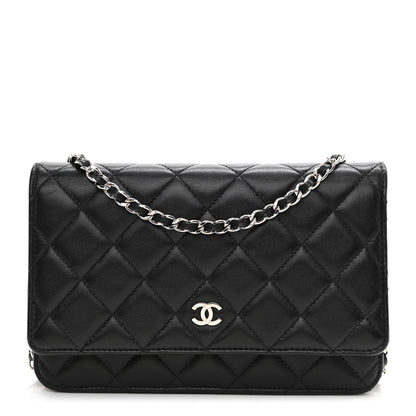 Chanel Lambskin Quilted Wallet On Chain WOC Black 1 of 23