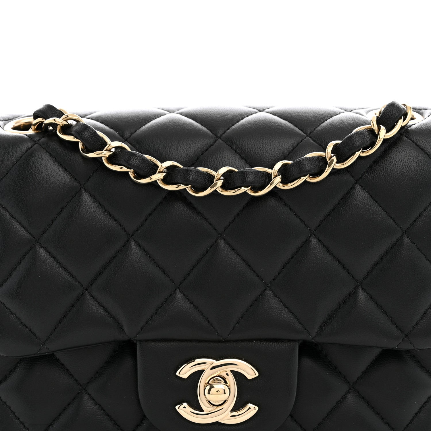 Chanel Lambskin Quilted Mini Square Flap Black 8 of 11