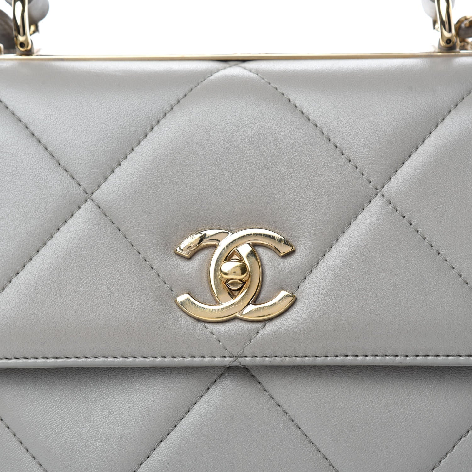 Chanel Lambskin Quilted Small Trendy CC Flap Dual Handle Bag Grey 11 of 12