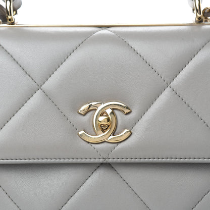 Chanel Lambskin Quilted Small Trendy CC Flap Dual Handle Bag Grey 11 of 12