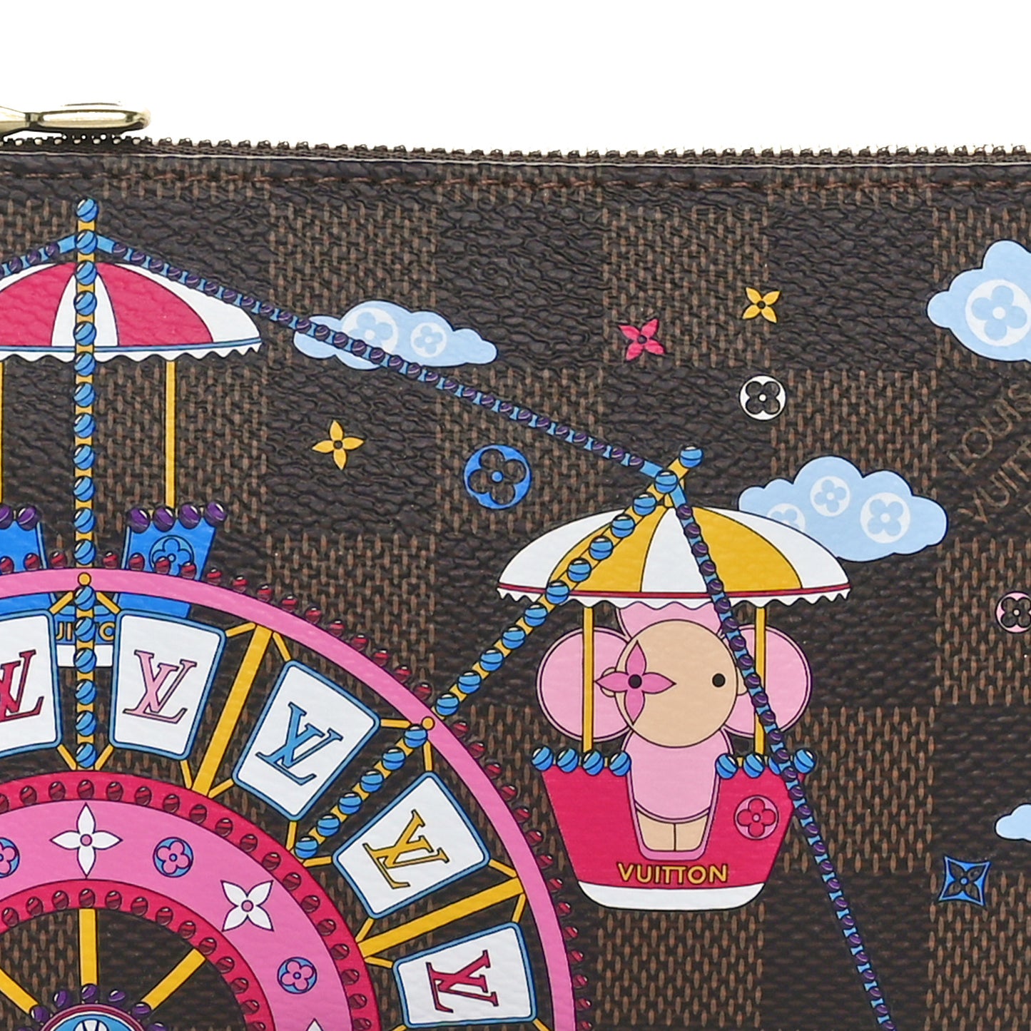Damier Ebene 2020 Christmas Animation Big Wheel Mini Pochette Accessories Rose Ballerine