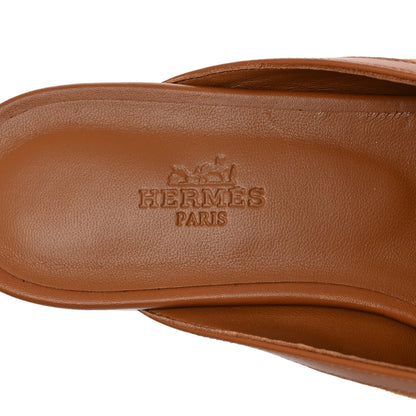 Hermes Cotton Canvas Calfskin Oz Mules 37 Naturel Beige Dore 7 of 9