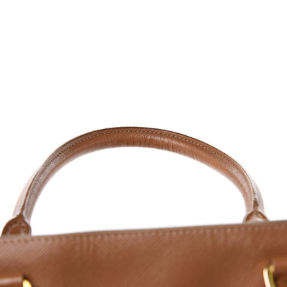 Prada Saffiano Large Galleria Double Zip Tote Caramel 17 of 22