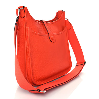Hermes Taurillon Clemence Evelyne III PM Orange Poppy 3 of 10