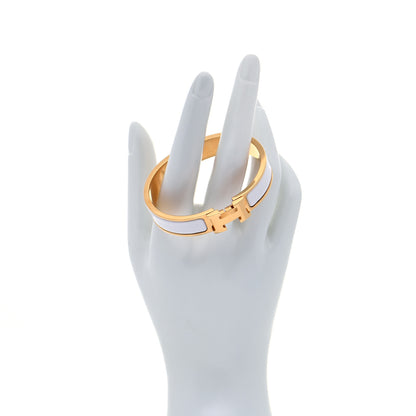Hermes Enamel Narrow Clic Clac H Bracelet PM White 2 of 7