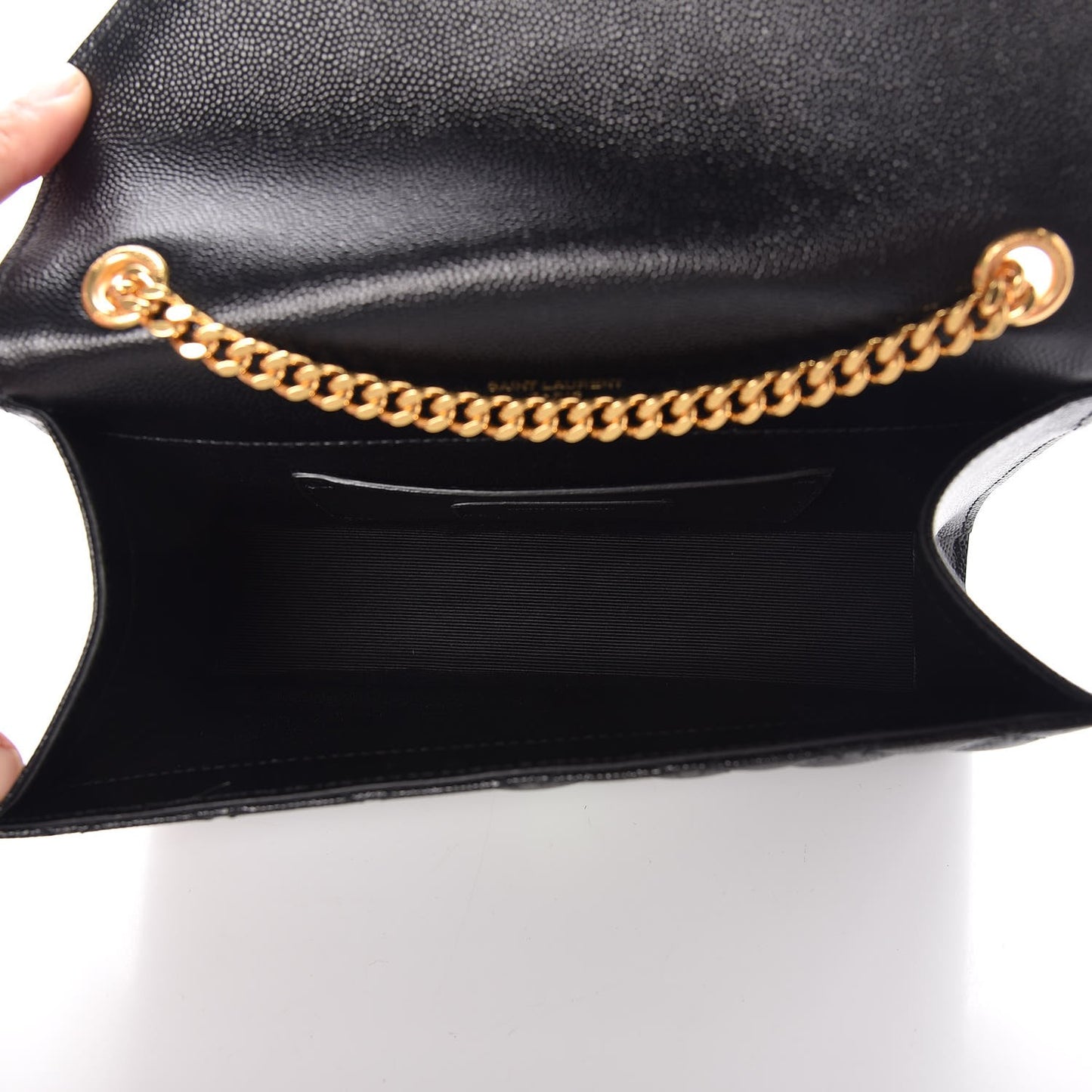 Grain De Poudre Textured Mixed Matelasse Triquilt Small Monogram Satchel Black