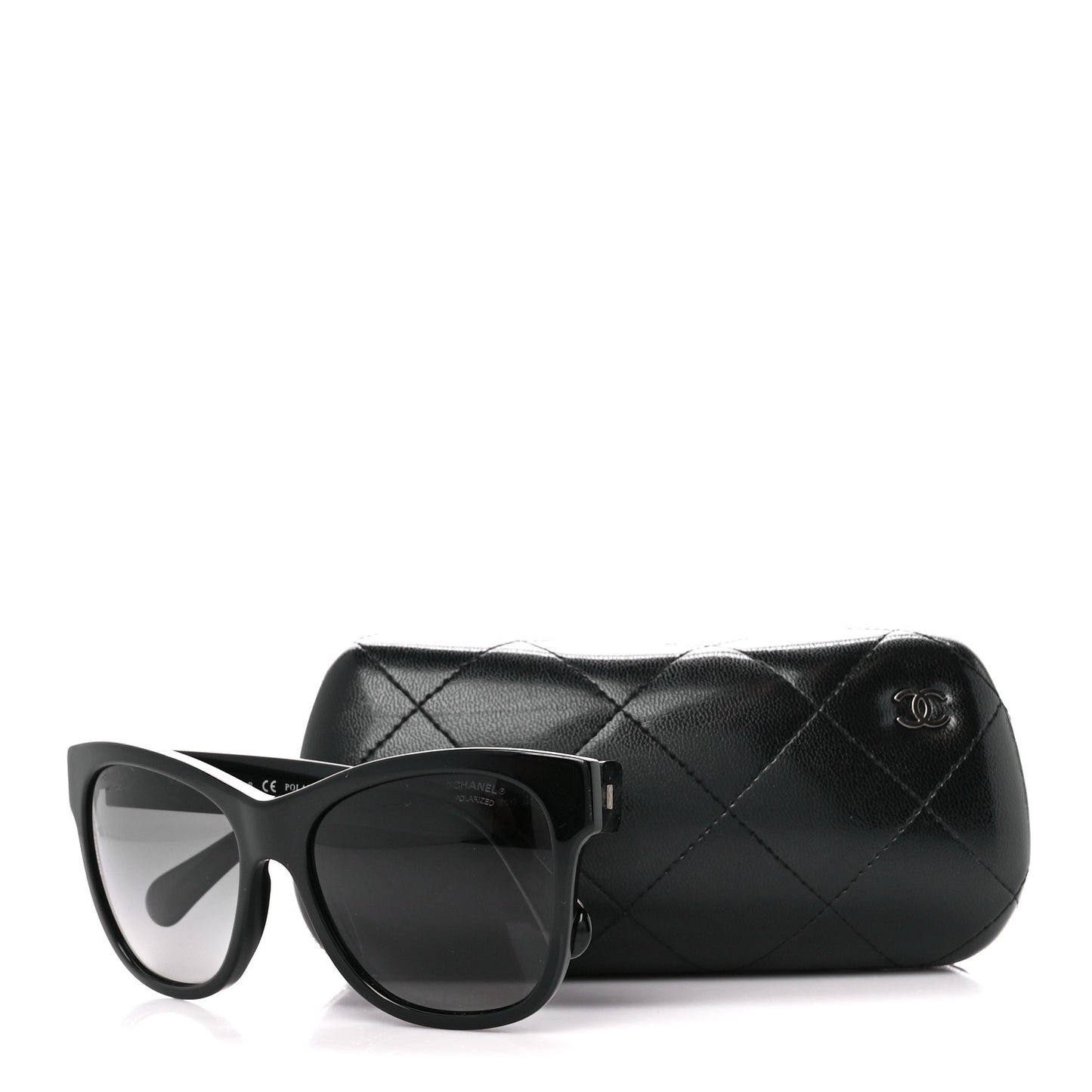 Acetate Polarized Square CC Sunglasses 5380 Black