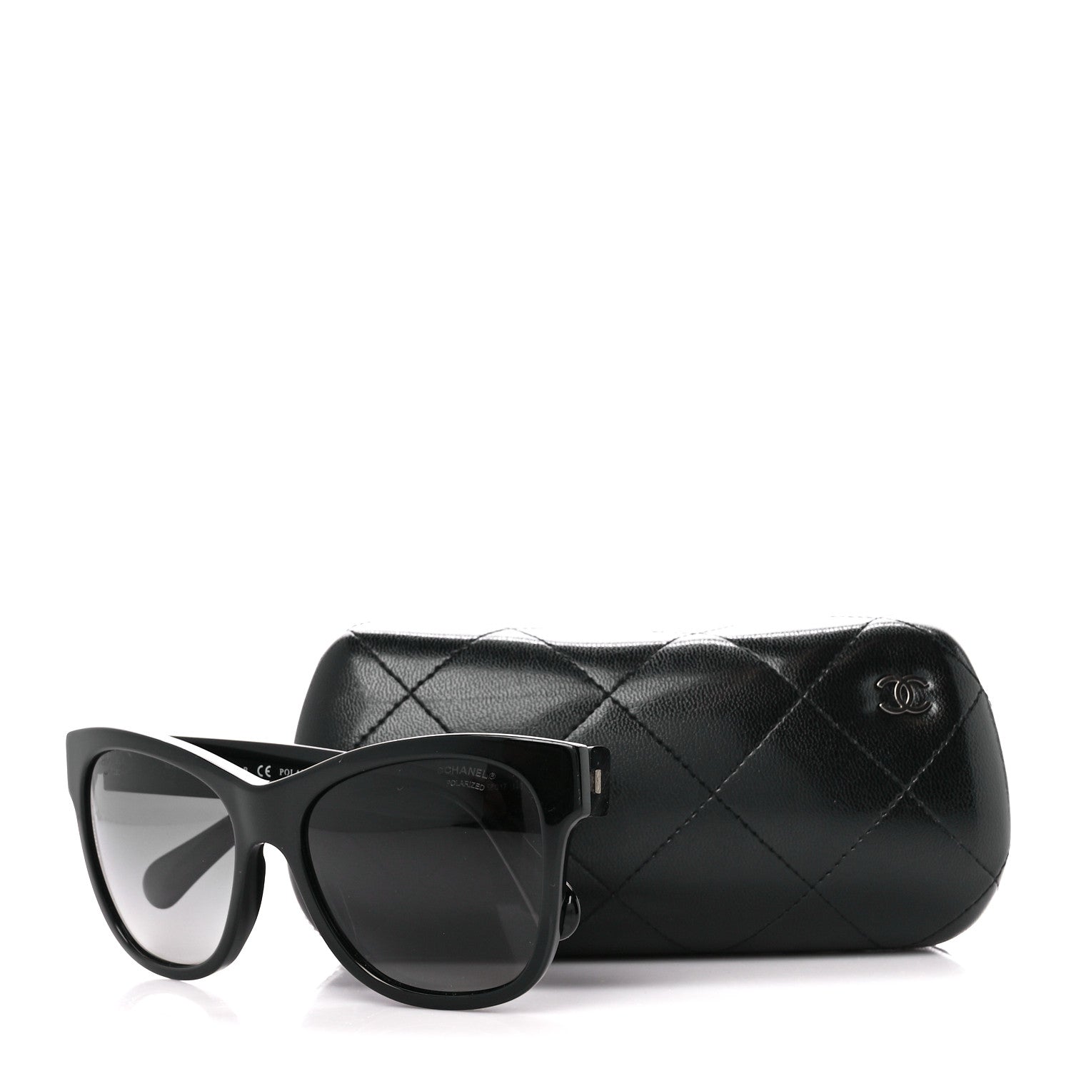 Chanel Acetate Polarized Square CC Sunglasses 5380 Black 8 of 8