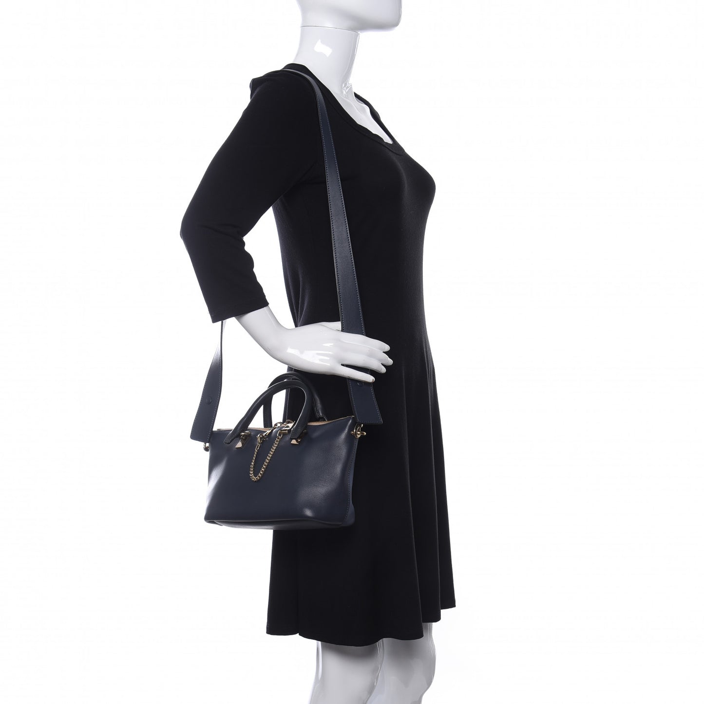 Smooth Calfskin Mini Baylee Tote Street Blue Navy