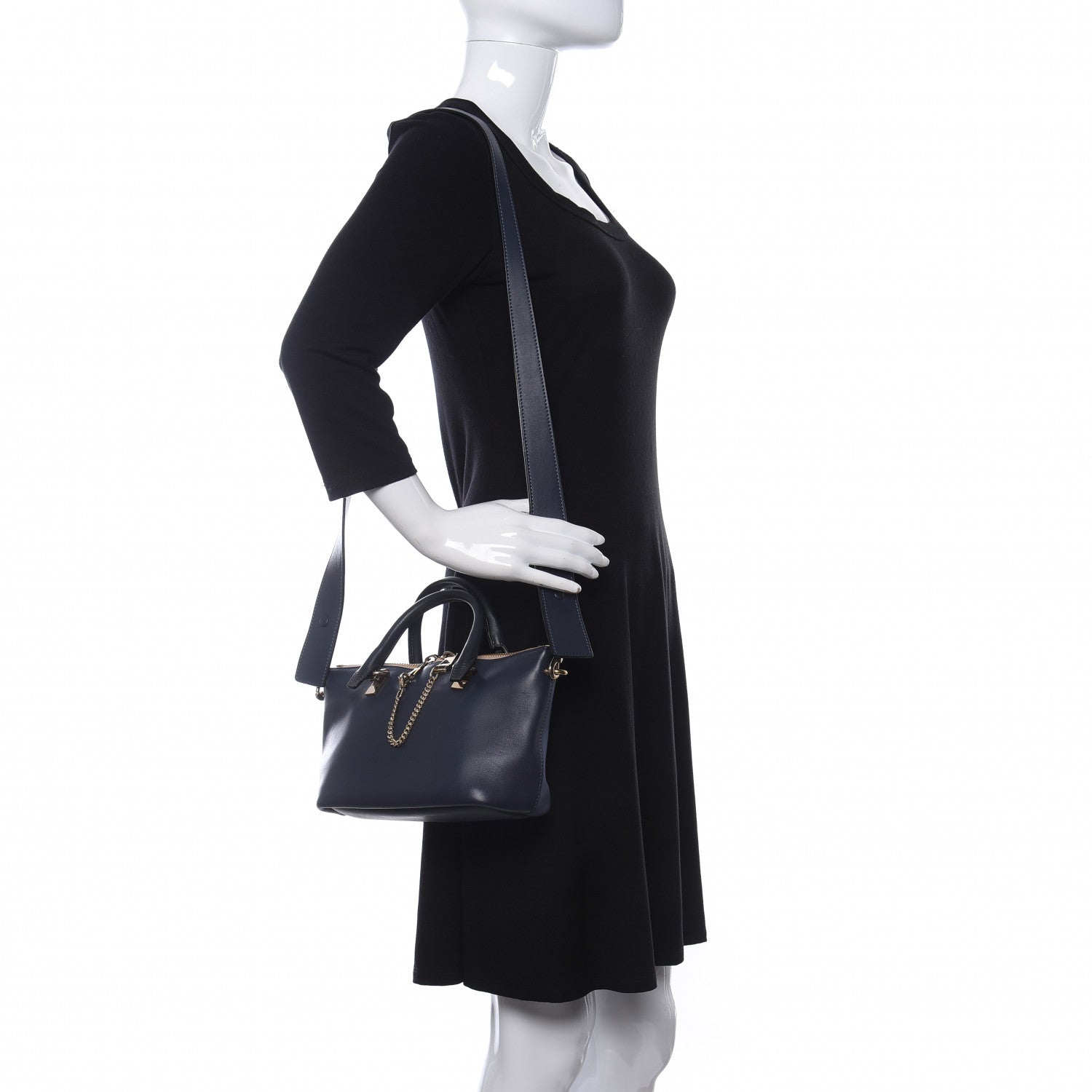 Chloe Smooth Calfskin Mini Baylee Tote Street Blue Navy 2 of 8