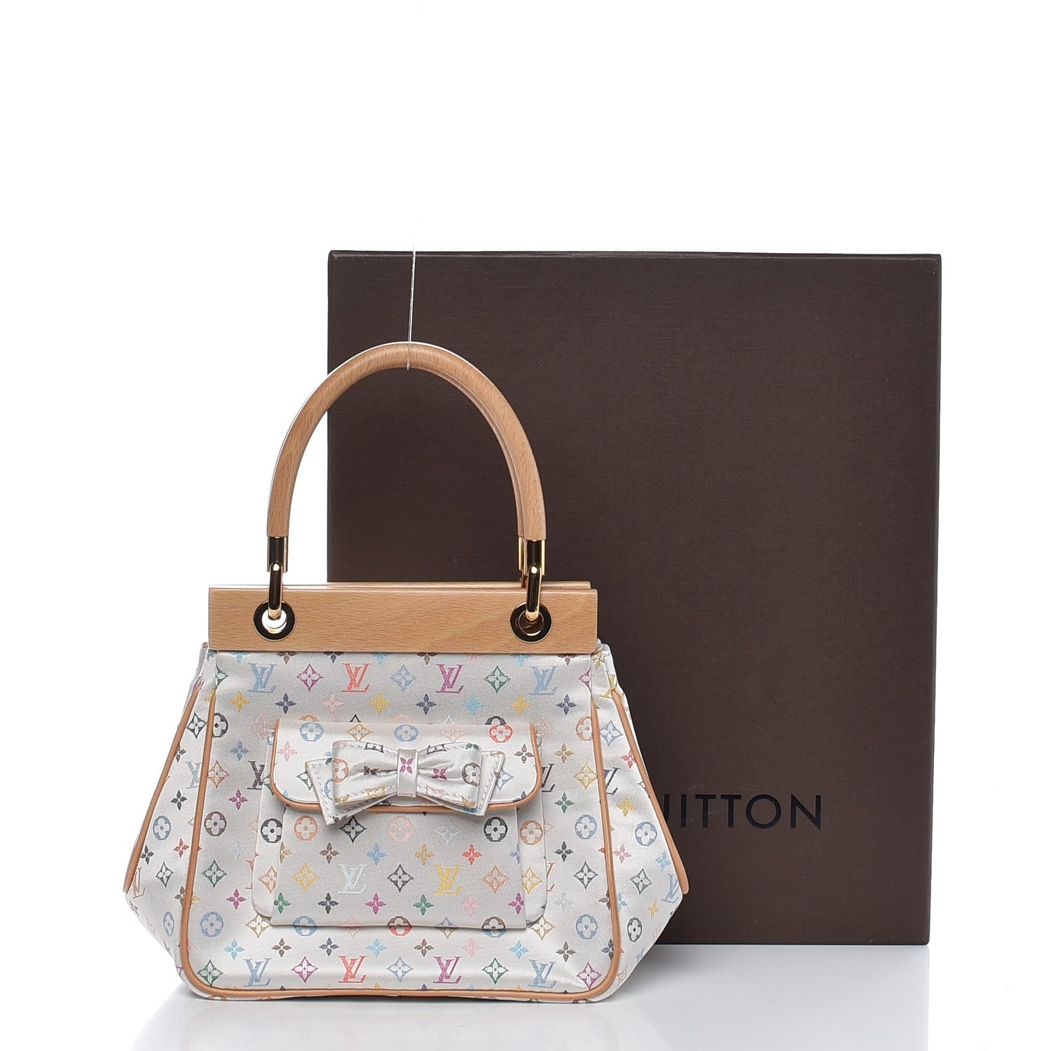 Louis Vuitton Silk Satin Monogram Multicolor Abelia White 8 of 8