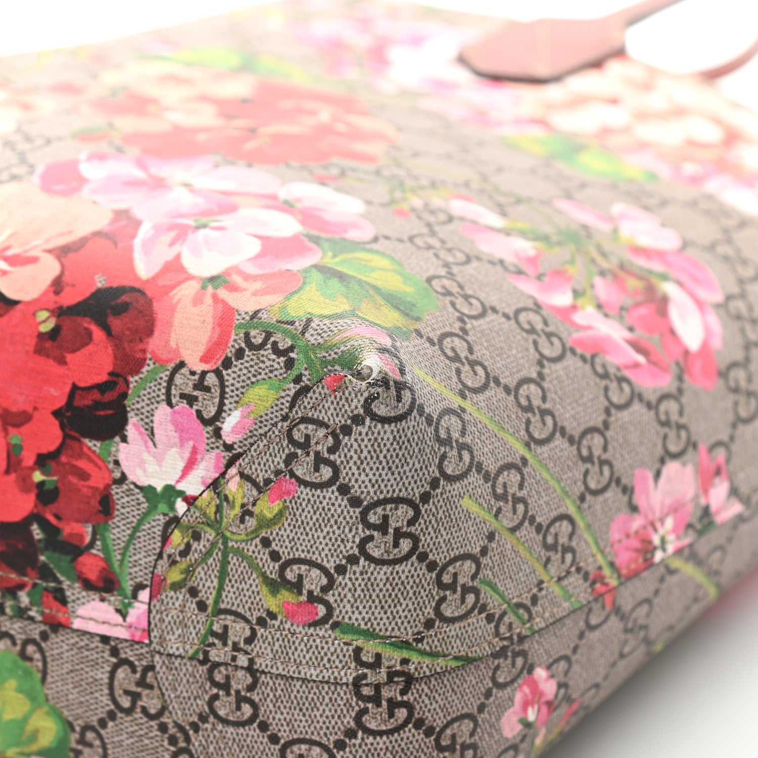 Gucci GG Supreme Monogram Blooms Medium Reversible Tote Beige Multicolor Dry Rose 13 of 22