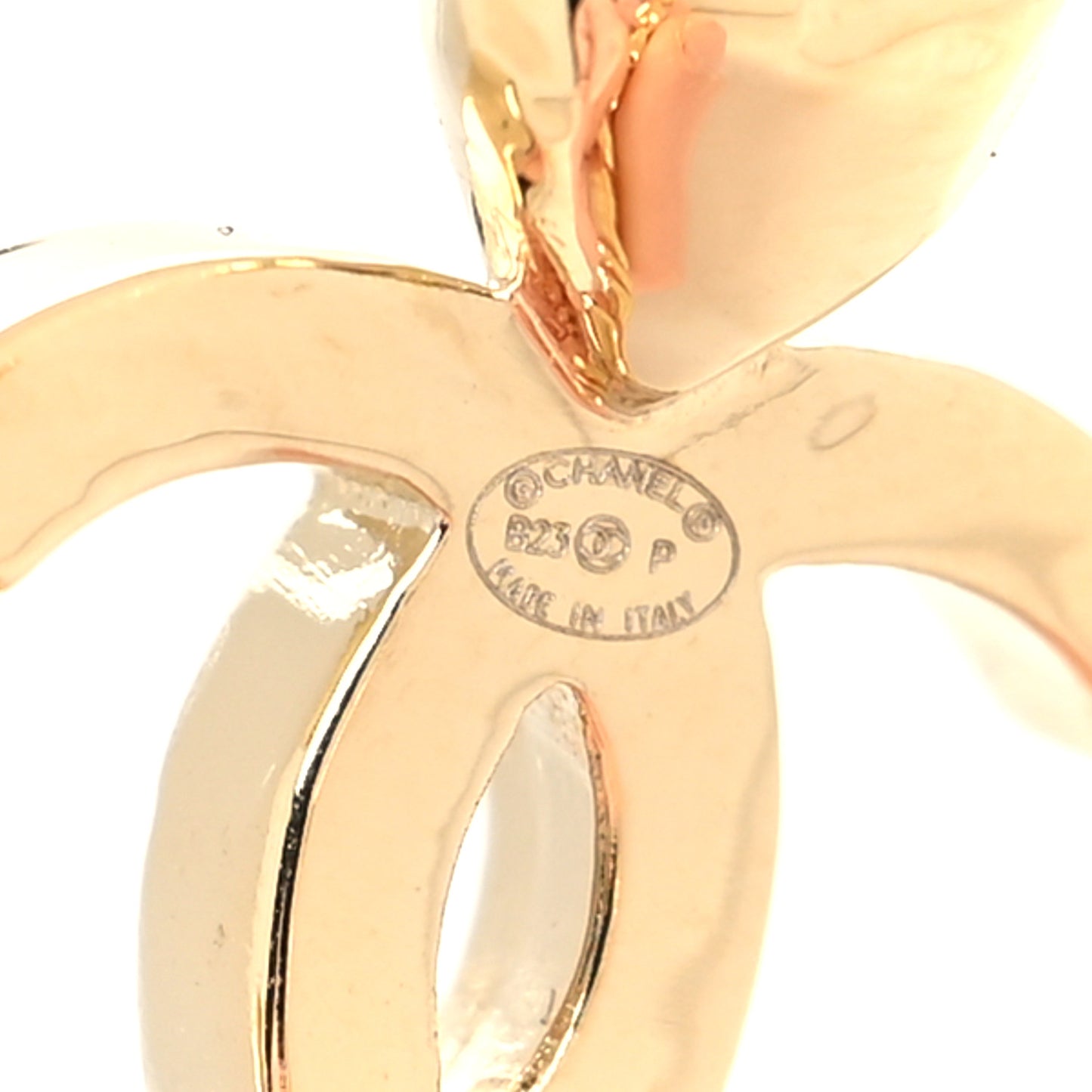Crystal Heart CC Hoop Earrings Gold