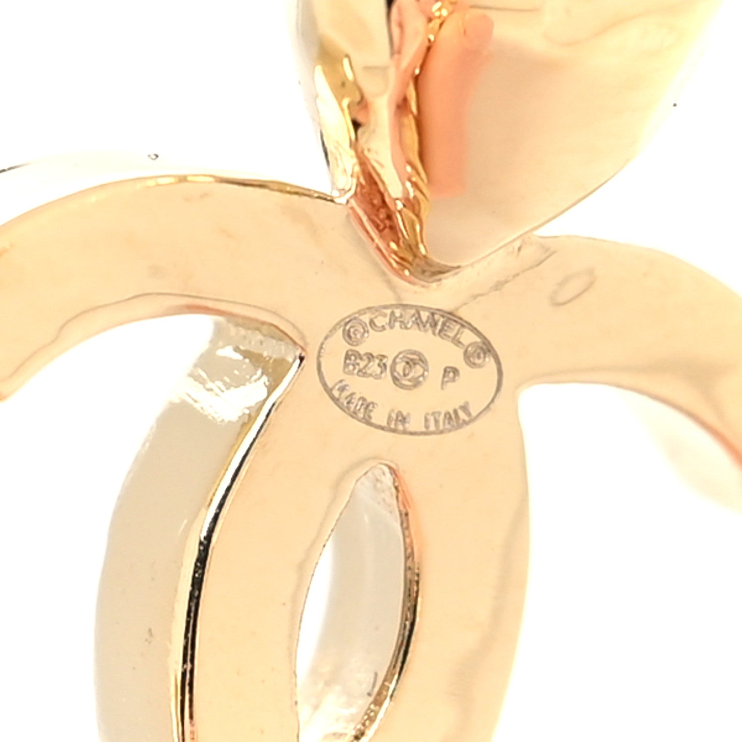 Chanel Crystal Heart CC Hoop Earrings Gold 4 of 4