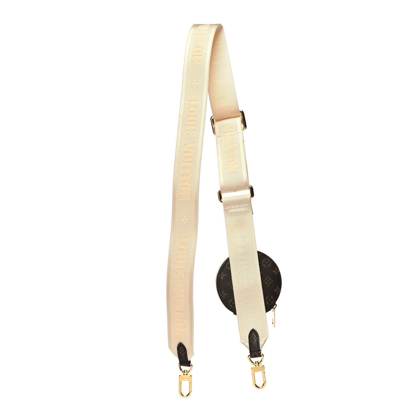 Nylon Monogram Strap with Coin Purse Cream