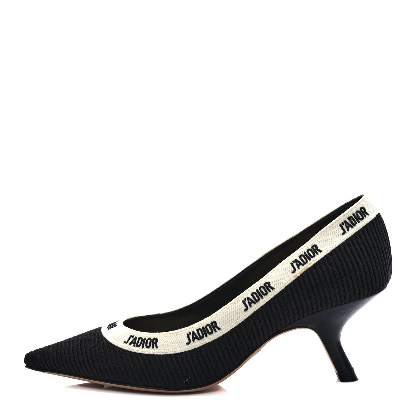 Technical Canvas Ribbon Embroidered J'Adior 65mm Pumps 36.5 Black
