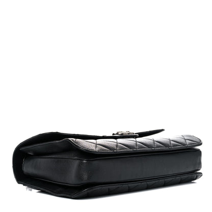 Chanel Goatskin Quilted Large Perfect Edge Flap Black 3 of 10
