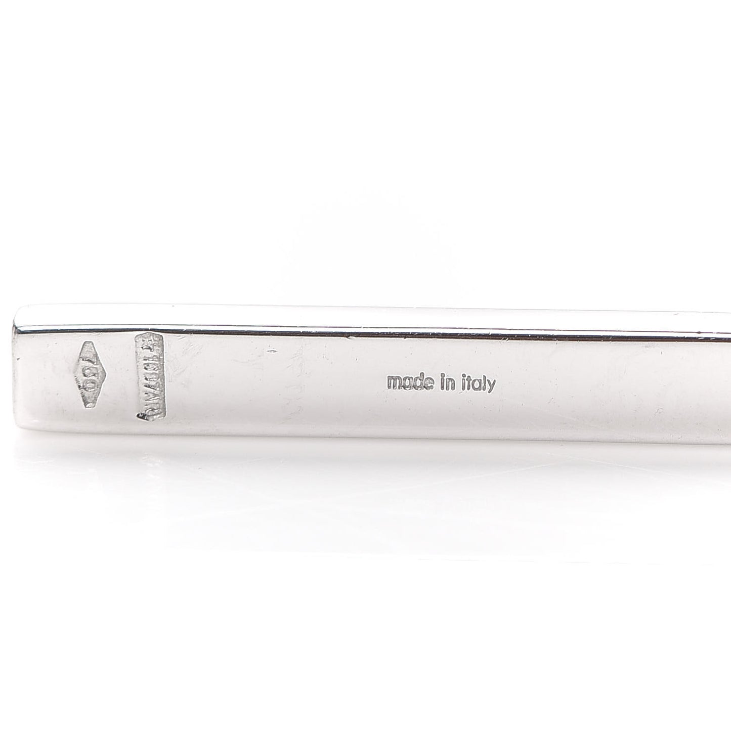 18K White Gold Bar Drop Earrings
