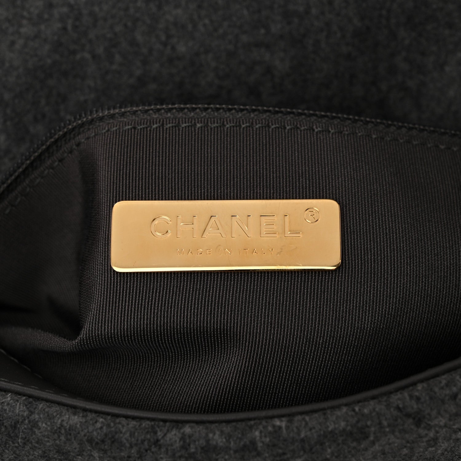 Chanel Wool Quilted Large Chanel 19 Flap Grey 6 of 10